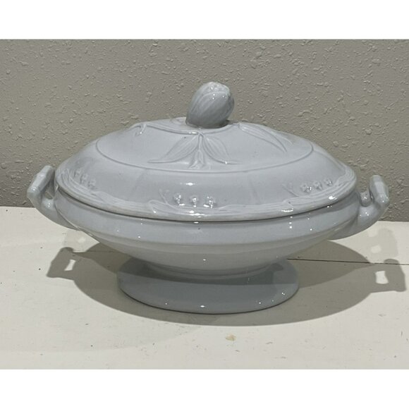 Antique 1865-1882 Meakin & Co England White Ironstone Vegetable Tureen Serving - Picture 6 of 13